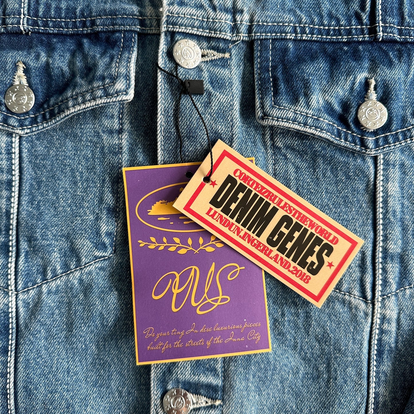 Veste en jean Corteiz C-Star denim bleu