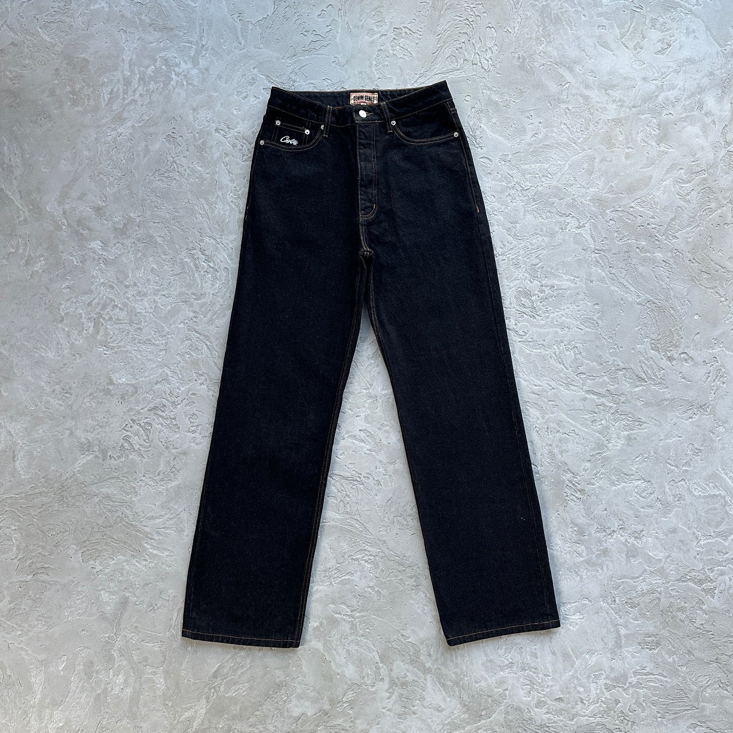 Corteiz Dual Stripe Baggy Jeans 'Black Wash'