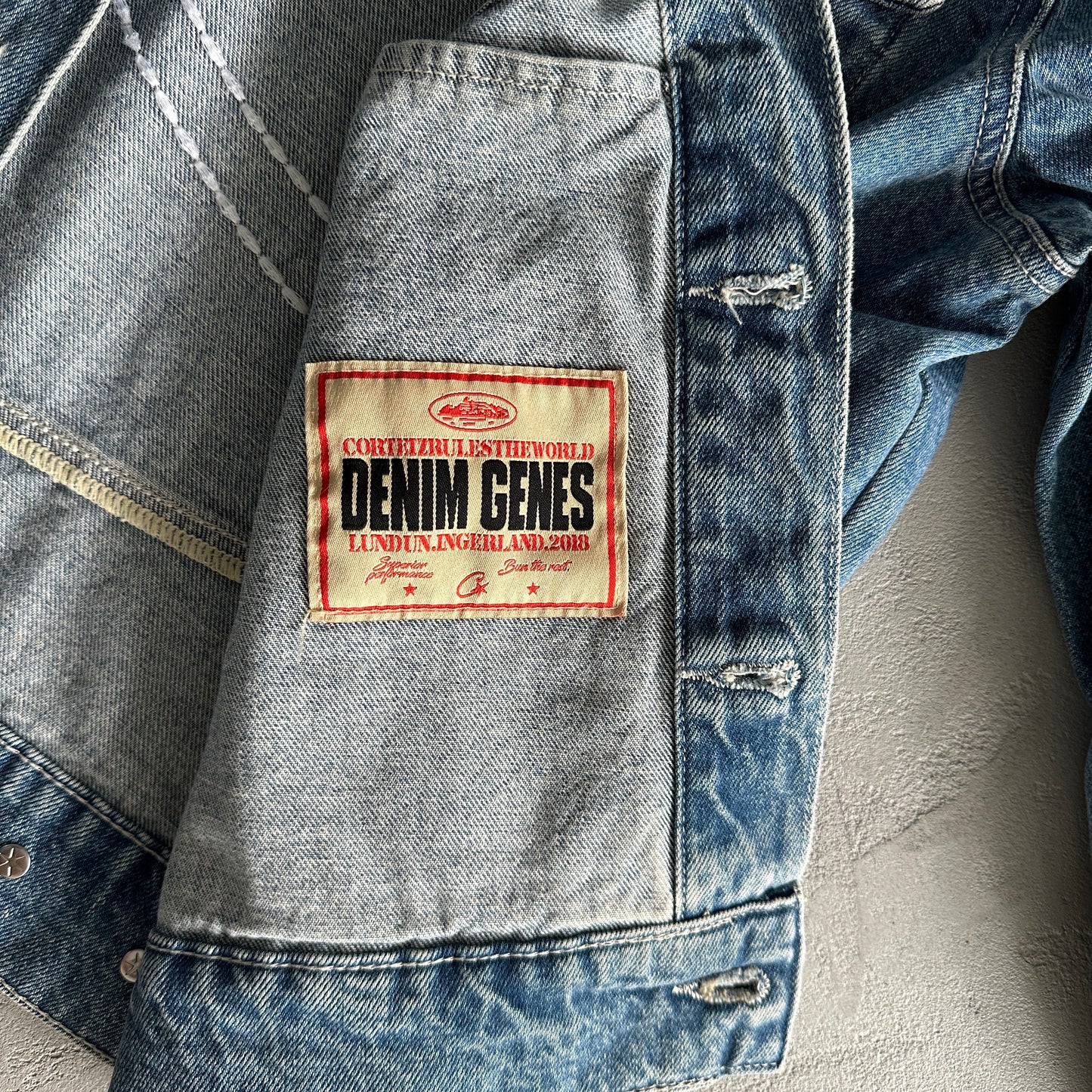 Veste en jean Corteiz C-Star denim bleu