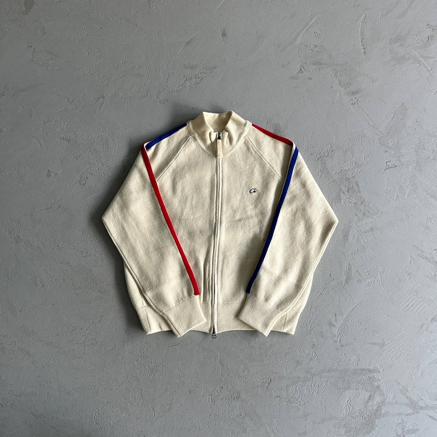 Corteiz Knit Zip Up Fleece Cream