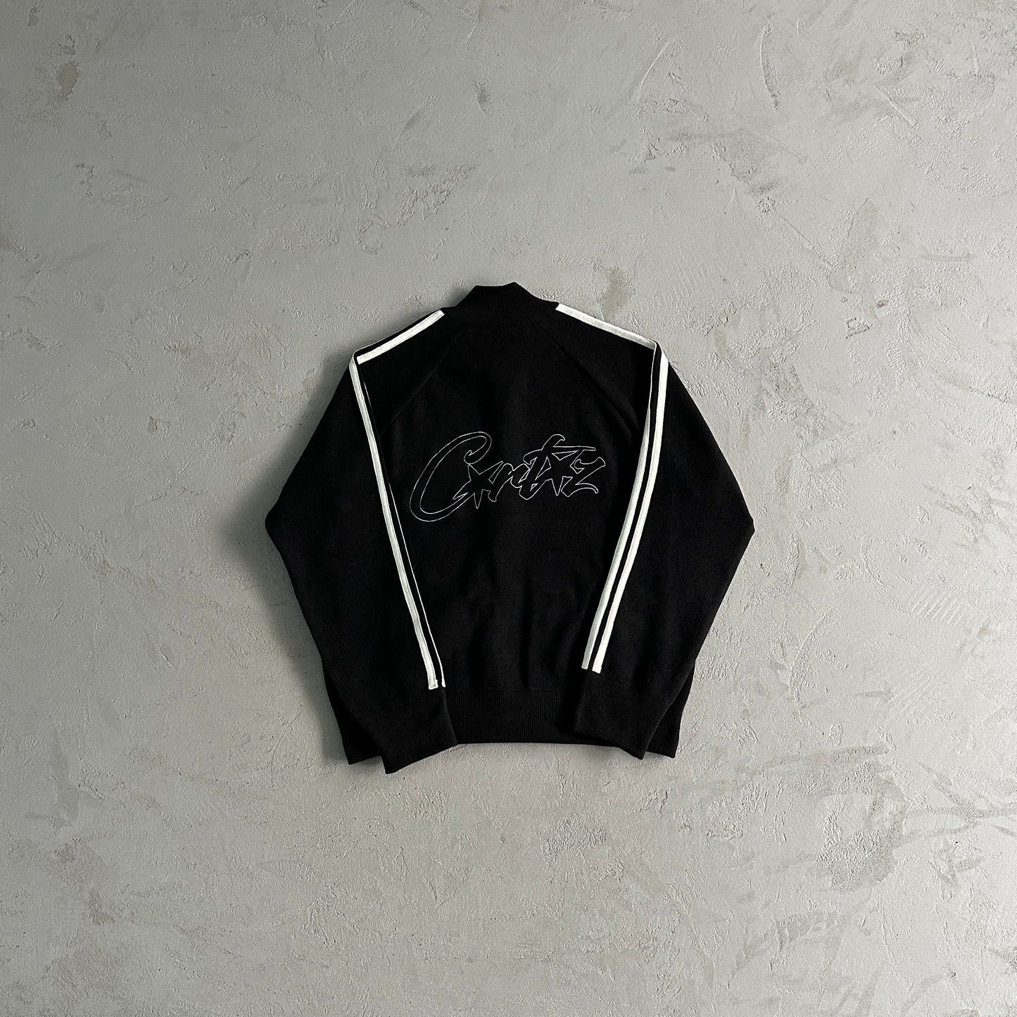 Corteiz Knit Zip Up Fleece Black