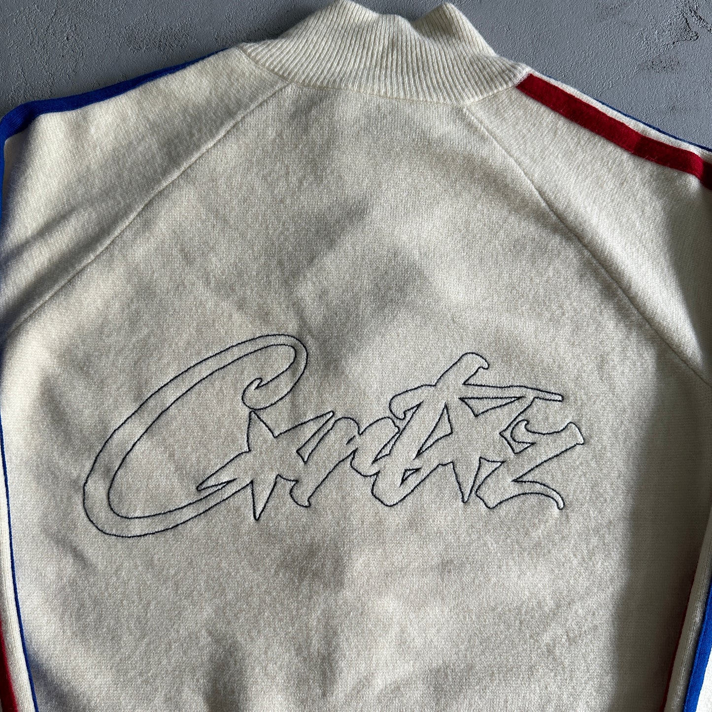 Corteiz Knit Zip Up Fleece Cream