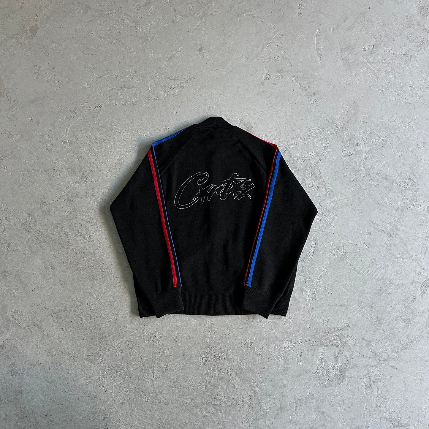 Corteiz Knit Zip Up Fleece black