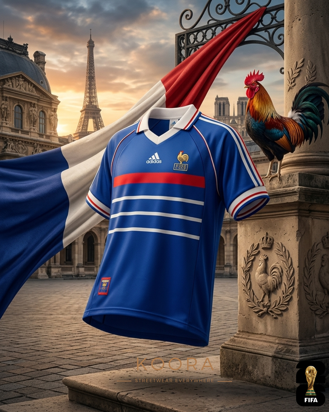 Maillot retro domicile France coupe du monde 1998