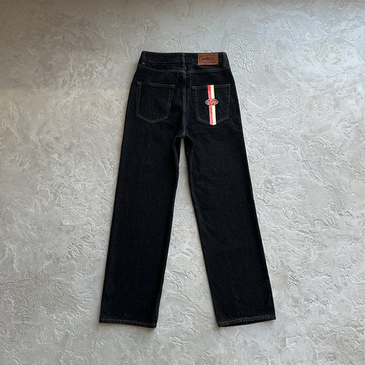 Corteiz Dual Stripe Baggy Jeans 'Black Wash'