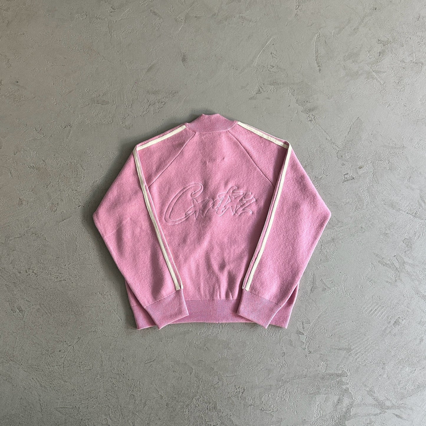 Corteiz Knit Zip Up Fleece Pink