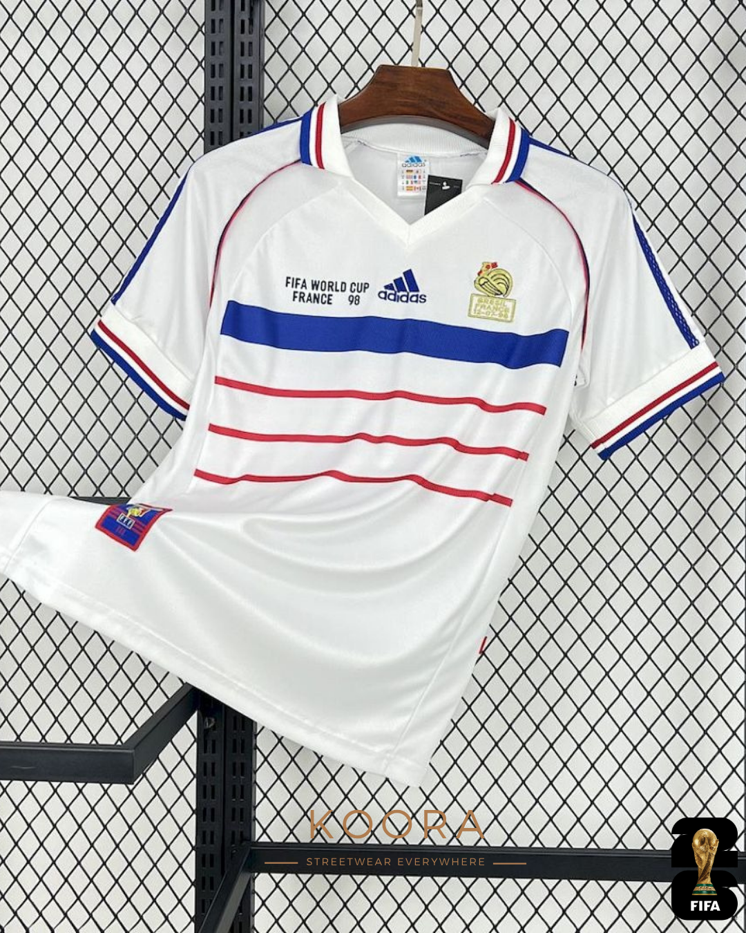 Maillot retro extérieur France coupe du monde 1998