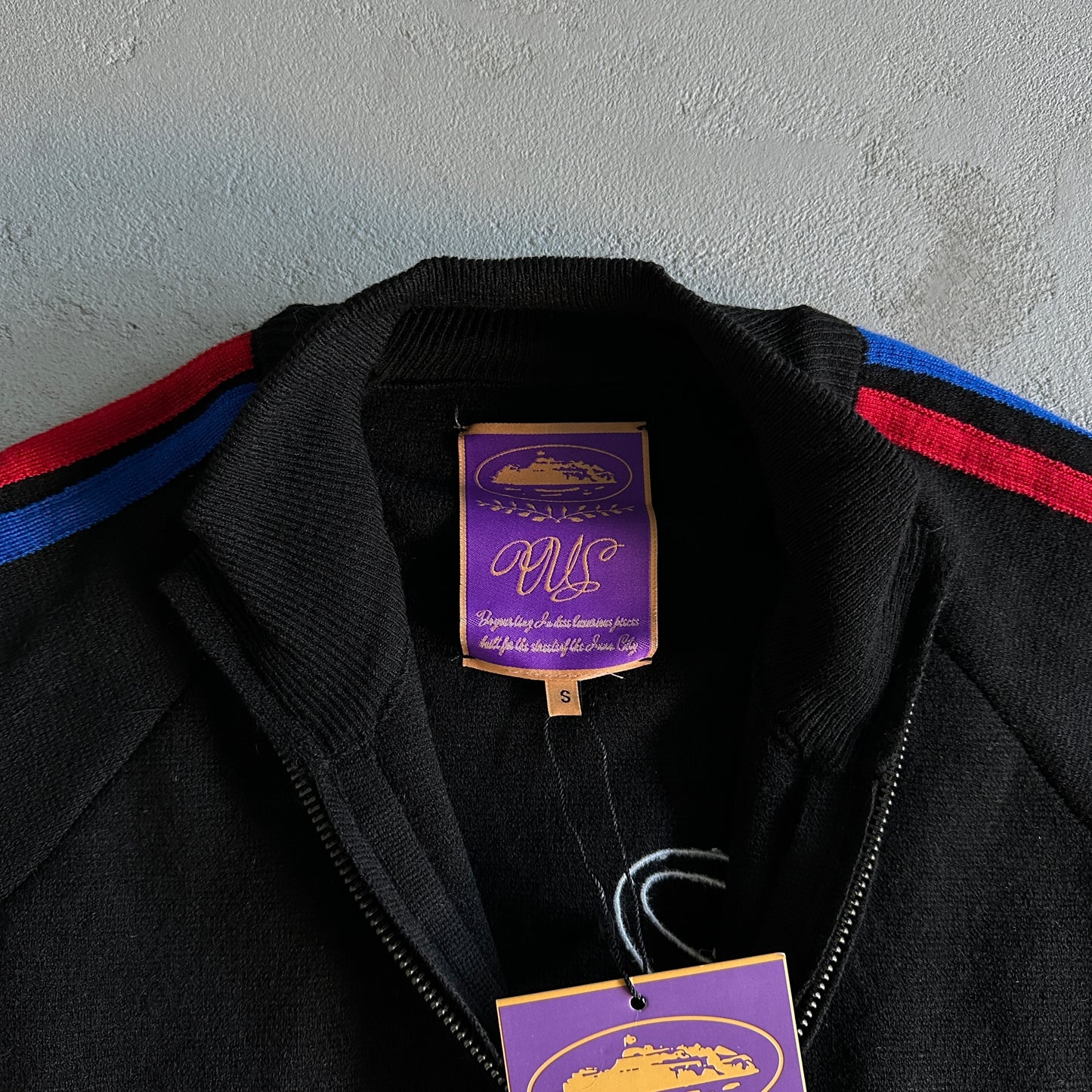 Corteiz Knit Zip Up Fleece black