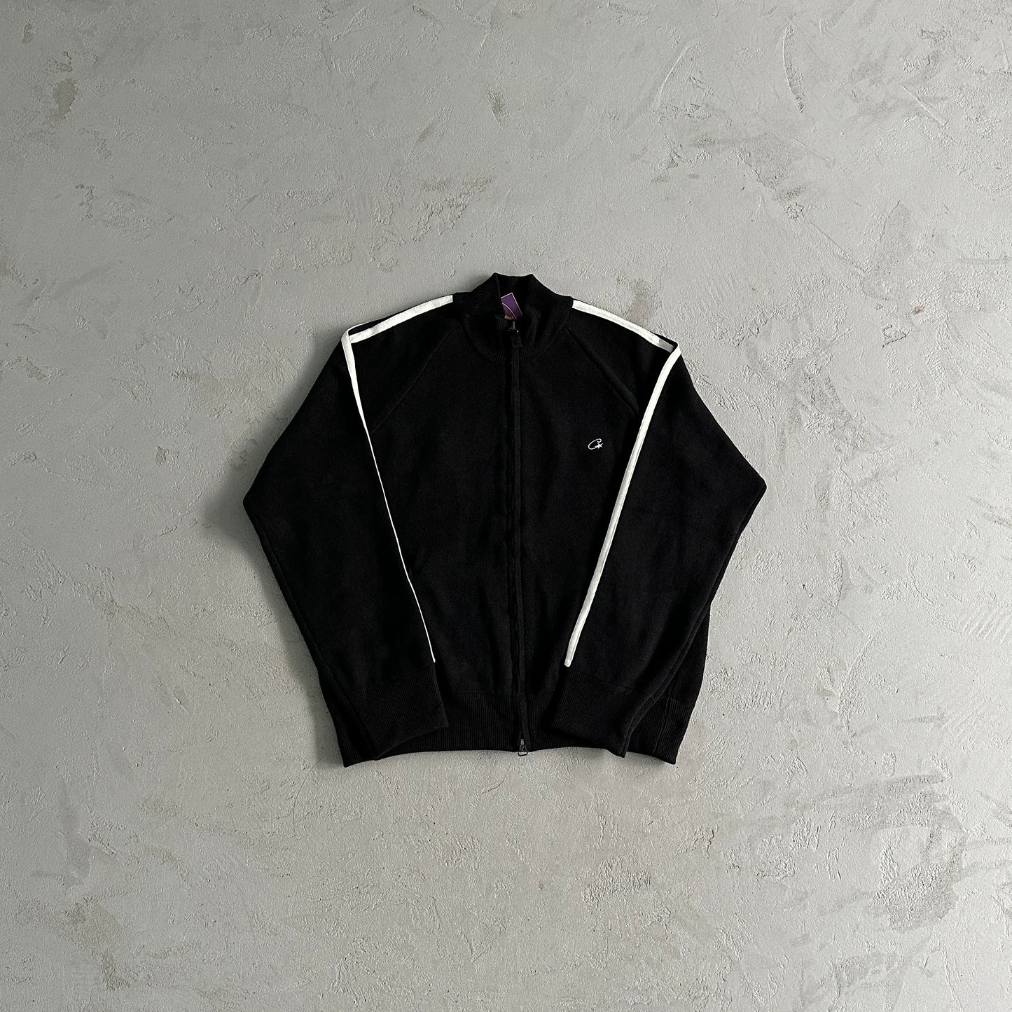 Corteiz Knit Zip Up Fleece Black