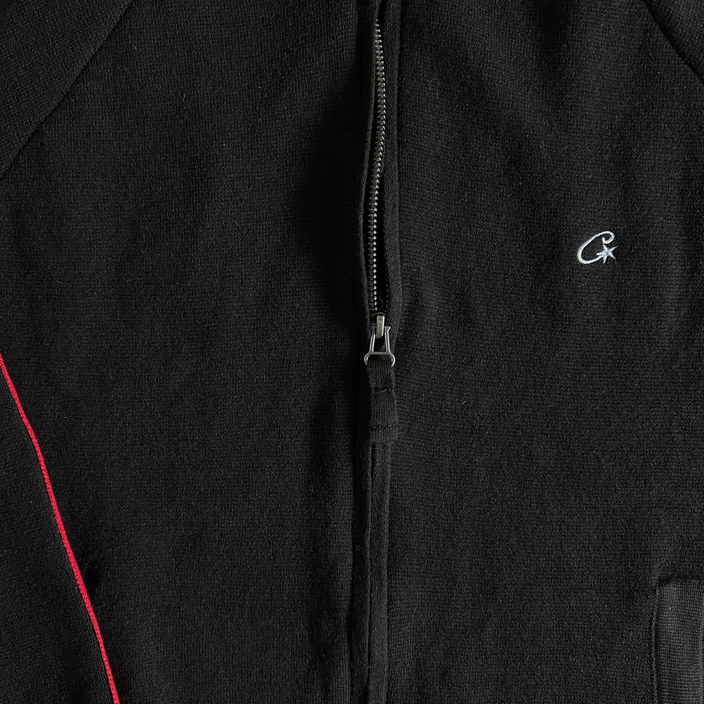 Corteiz Knit Zip Up Fleece black