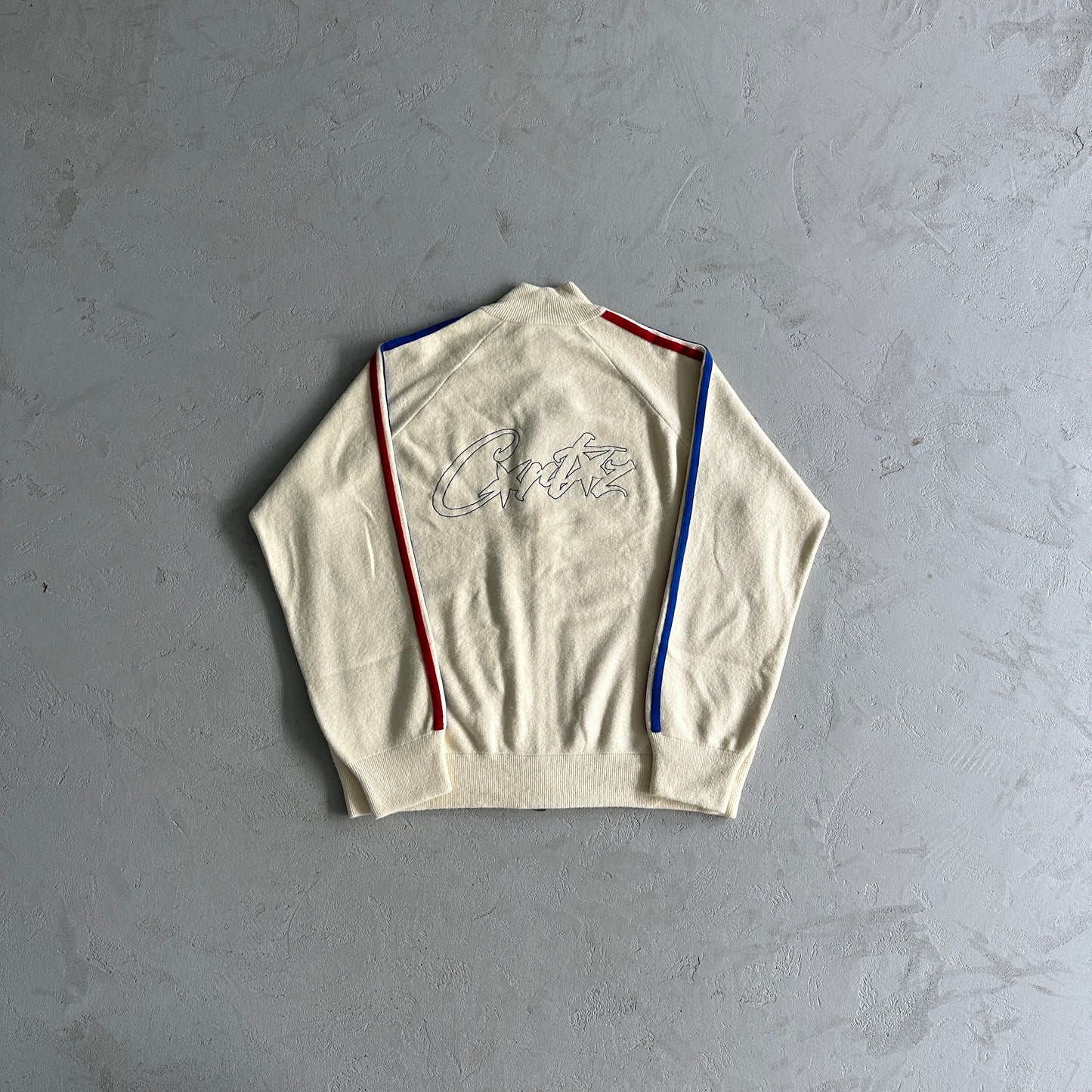 Corteiz Knit Zip Up Fleece Cream