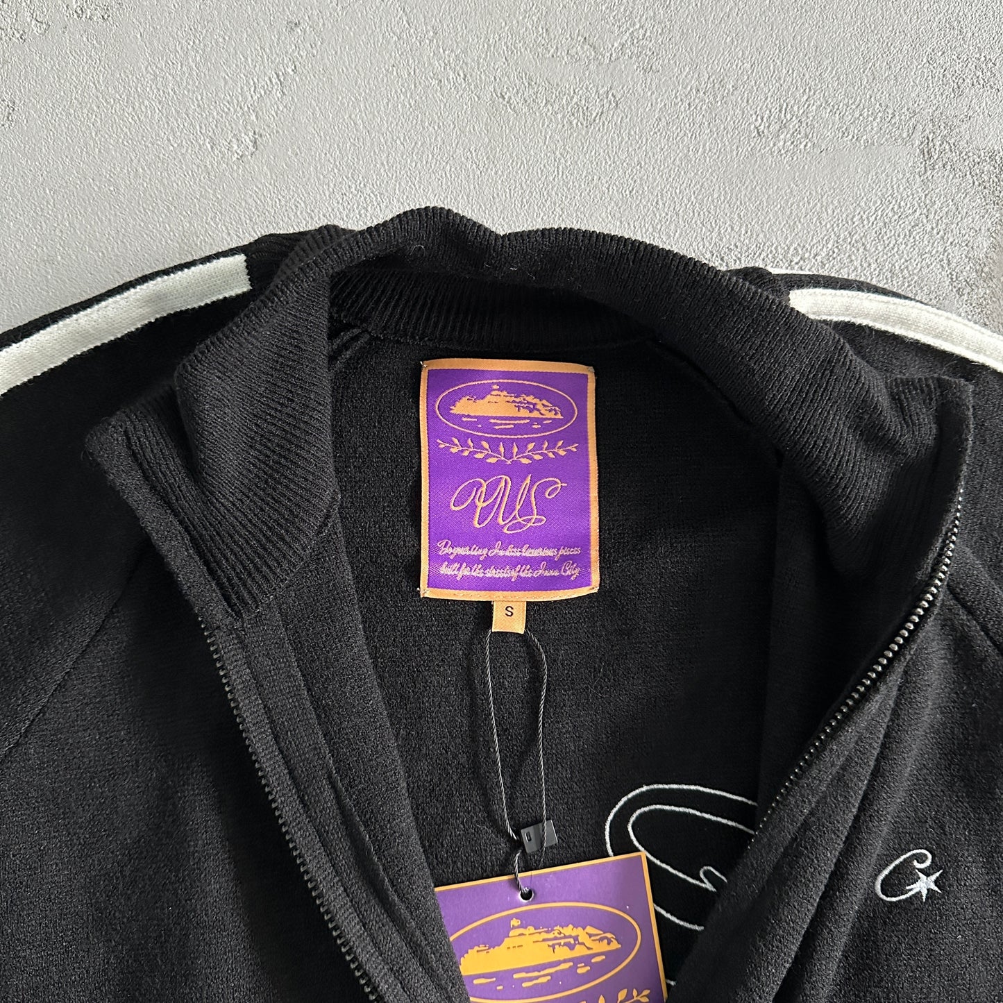 Corteiz Knit Zip Up Fleece Black