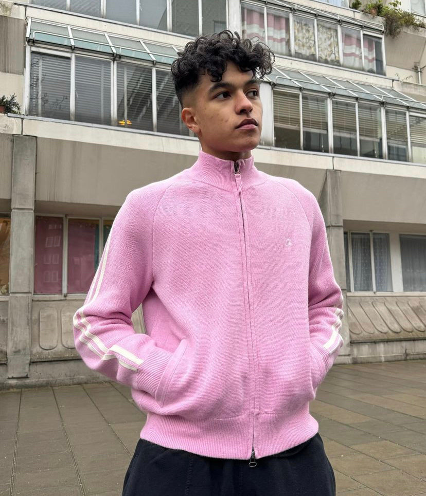 Corteiz Knit Zip Up Fleece Pink